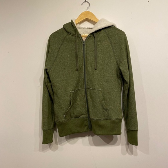 **$5 SALE** Faded Glory Green Teddy Lined Full Zip Hoodie Size Medium - Picture 1 of 3